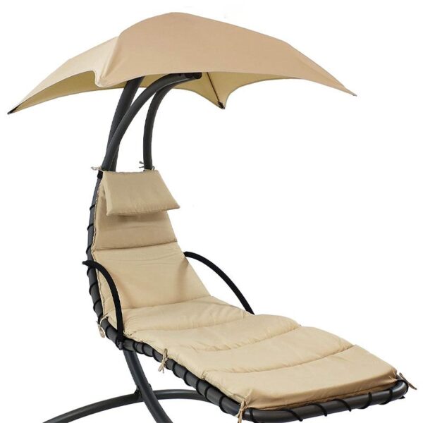 Ames Outdoor Hanging Lounge Chair Replacement Cushion and Umbrella Fabric - Beige - Image 2